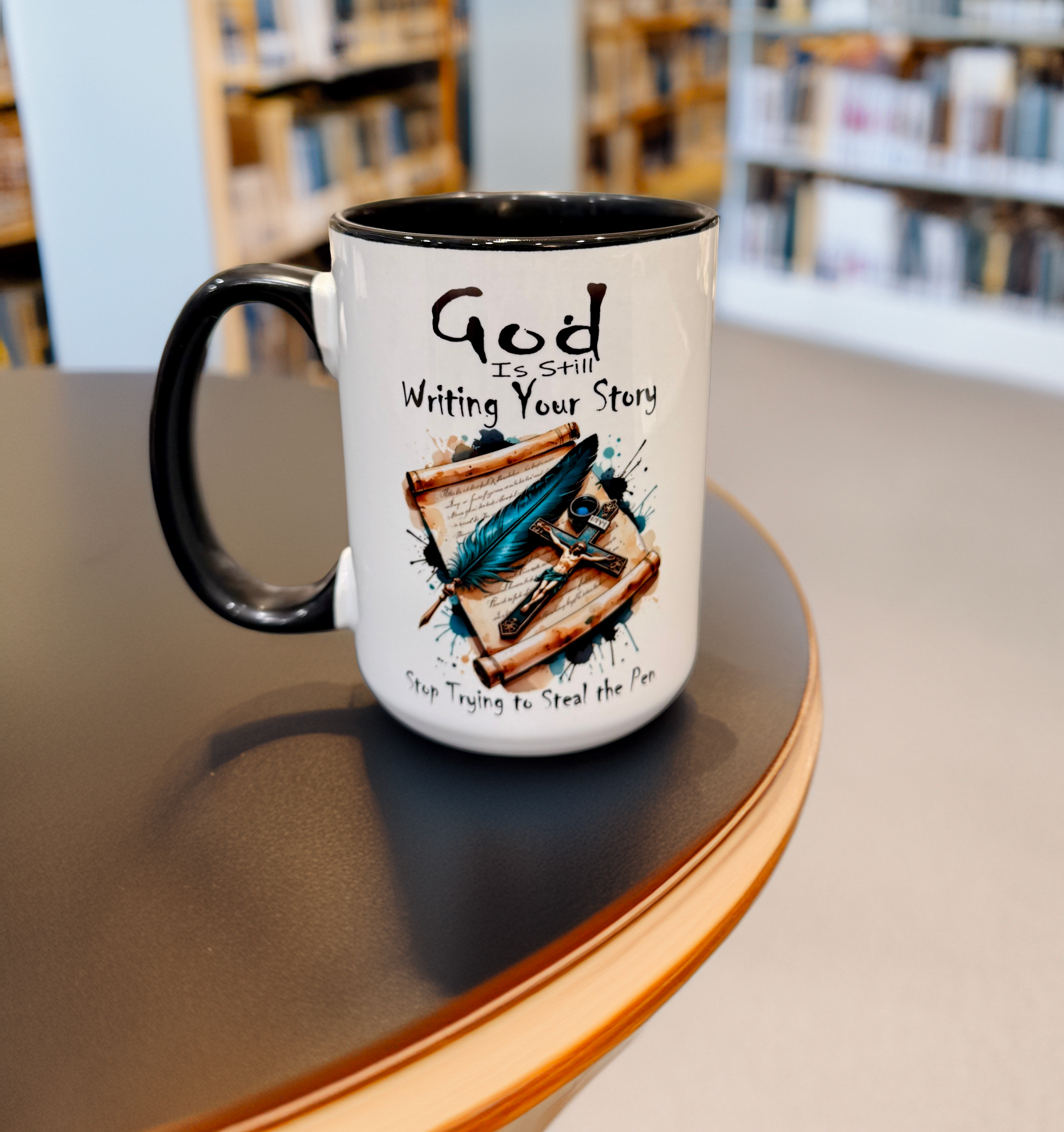God Is Still Writing Mug